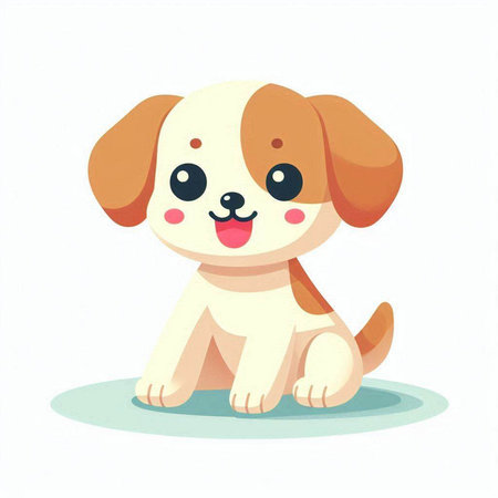 Cute cartoon dog. Vector illustration isolated on a white background.のイラスト素材