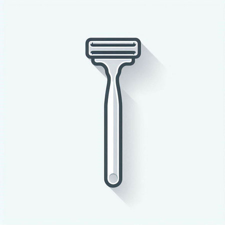 Shaving razor web icon. Flat design style. Made in vectorのイラスト素材