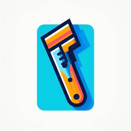 Chemical test-tube icon in flat design. Vector illustration.のイラスト素材
