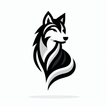 Wolf head vector illustration on white background. Design element for logo, label, emblem, sign.のイラスト素材
