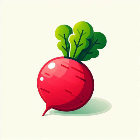 Radish. Vector illustration. Isolated on a white background.のイラスト素材