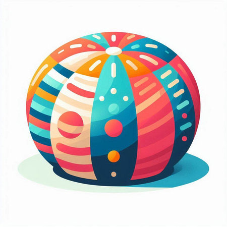 Colorful beach ball isolated on a white background. Vector illustration.のイラスト素材