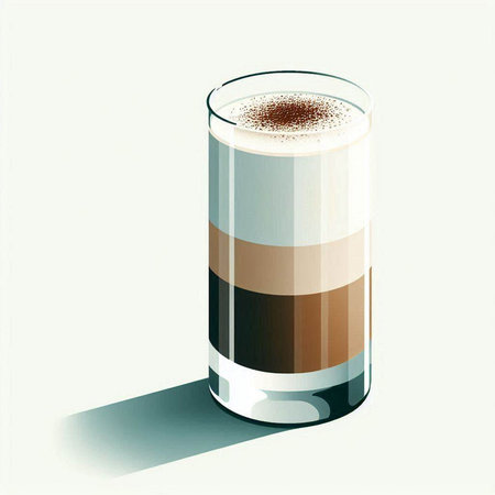 Coffee in a glass on a white background. Vector illustration.のイラスト素材