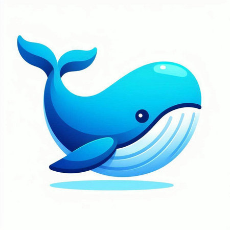 Blue whale icon on white background. Vector illustration. Eps 10.のイラスト素材