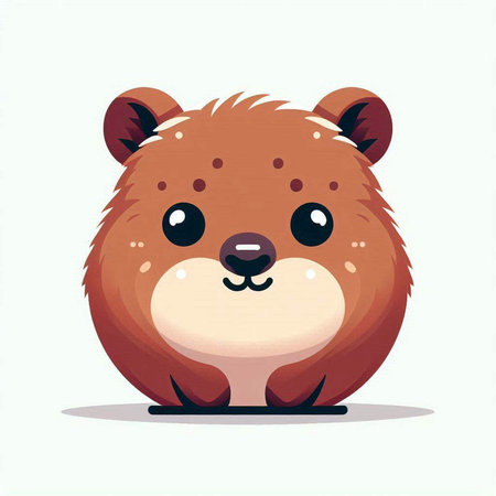 Cute cartoon hamster. Vector illustration isolated on white background.のイラスト素材