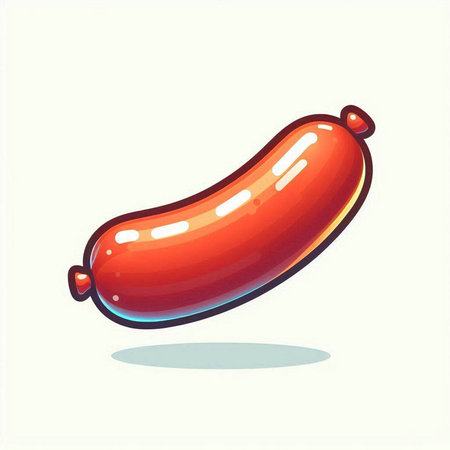 Sausage icon isolated on white background. Vector cartoon illustration.のイラスト素材