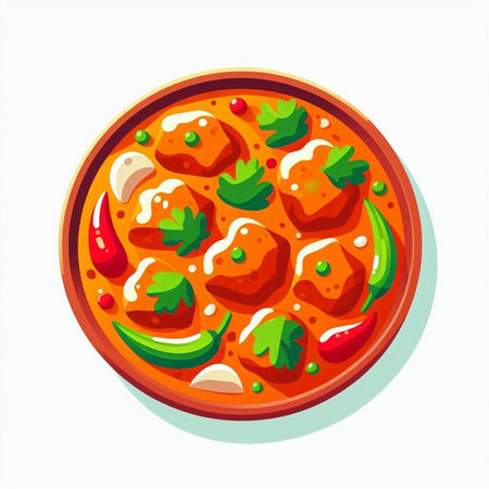 Hungarian goulash. Traditional dish of Hungary. Vector illustrationのイラスト素材