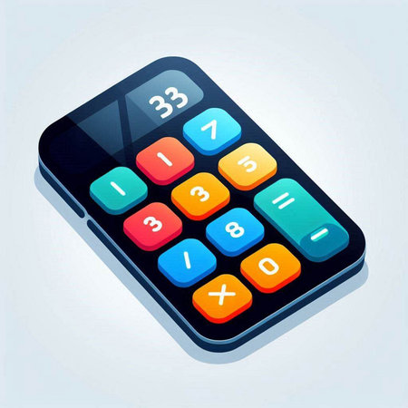 Calculator isometric icon. Vector illustration of a calculator.のイラスト素材