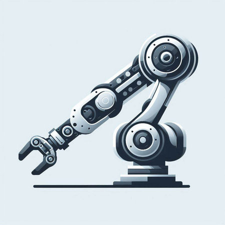 Robot arm. Vector illustration. Isolated on white background.のイラスト素材