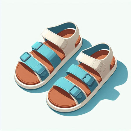 Sandals in a flat style on a white background. Vector illustration.のイラスト素材