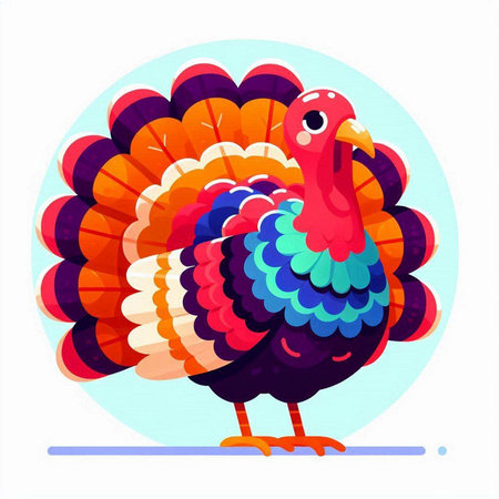 Cartoon vector illustration of a turkey on a white background. Happy Thanksgiving Day.のイラスト素材