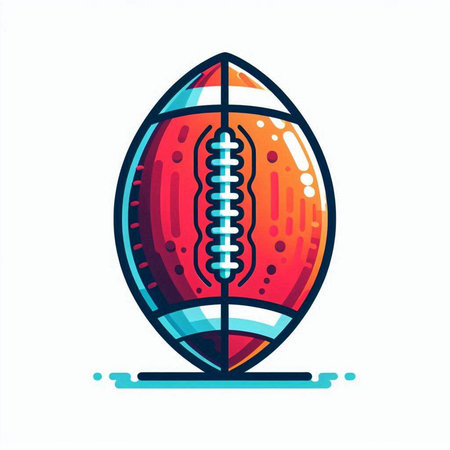 American football ball icon. Flat vector illustration isolated on white background.のイラスト素材