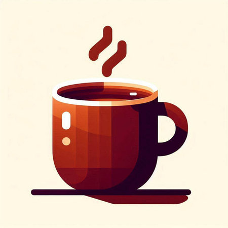 Coffee cup icon, vector illustration. Flat design style.のイラスト素材