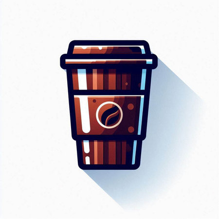 Coffee to go icon in flat style. Vector illustration.のイラスト素材