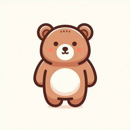 Cute cartoon bear isolated on a white background. Vector illustration.のイラスト素材