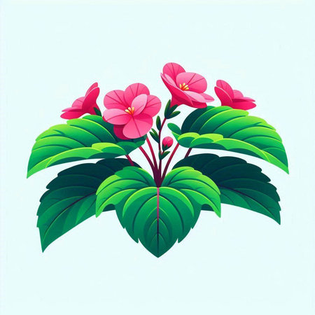 Illustration of a pink hibiscus on a blue backgroundのイラスト素材