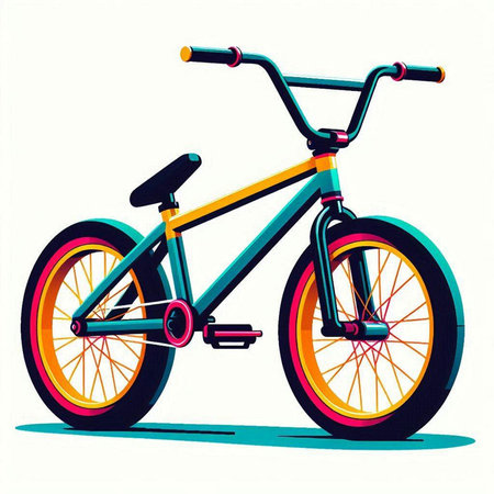 Bicycle on a white background. Vector illustration in retro style.のイラスト素材