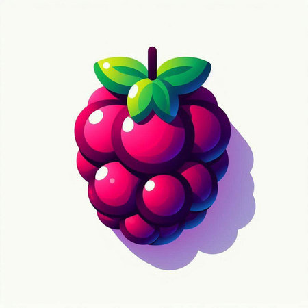 Raspberry. Vector illustration. Isolated on a white background.のイラスト素材