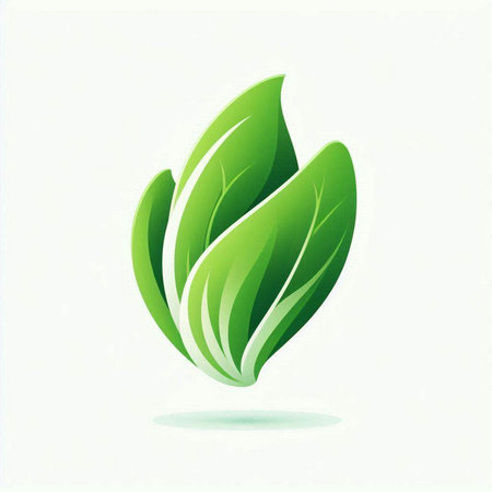 green leaf icon on white background. vector illustration. eps10のイラスト素材
