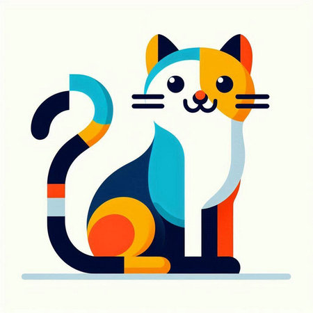 Vector illustration of a cat in a flat style. Cute pet.のイラスト素材