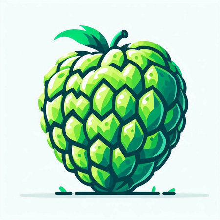 Green hop isolated on white background. Vector illustration in cartoon style.のイラスト素材