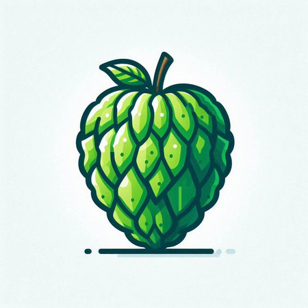 Custard Apple, vector illustration. Hand drawn sketch style.のイラスト素材