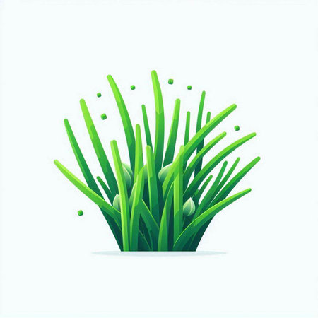 Vector illustration of green grass isolated on white background. Spring season.のイラスト素材