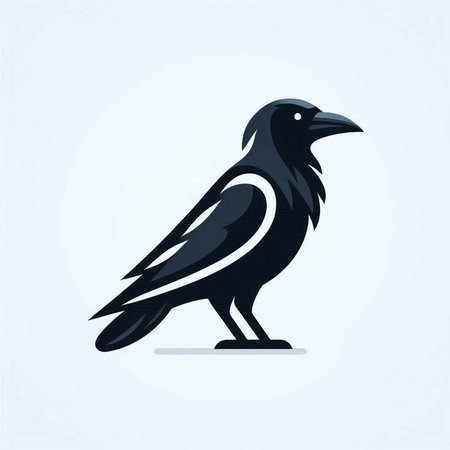 Crow isolated on white background. Vector illustration. Eps 10.のイラスト素材