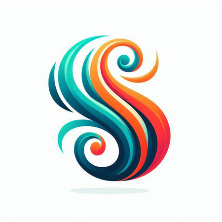 letter S logo in the form of a wave. vector icon.のイラスト素材