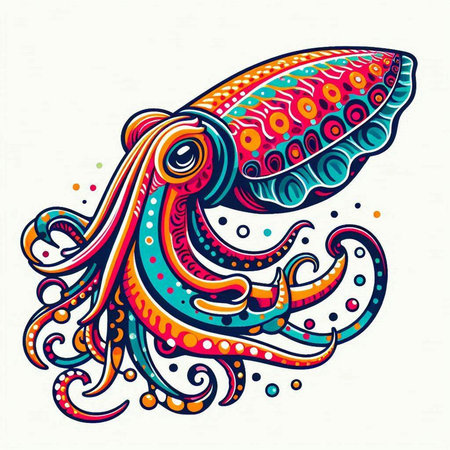 Colorful octopus on white background. Vector illustration for your designのイラスト素材