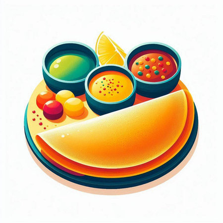 Colorful vector illustration of Mexican food. Vector illustration of Mexican food.のイラスト素材