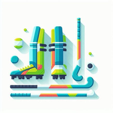 Vector illustration of snowboarding equipment in flat style. Winter sports.のイラスト素材