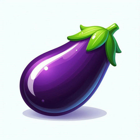 Illustration of a purple eggplant isolated on a white background.のイラスト素材