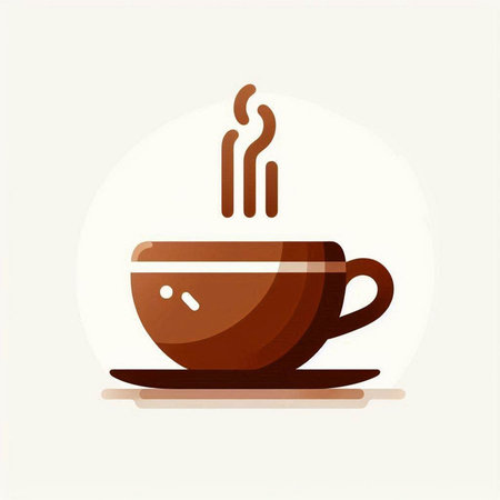 Coffee cup flat icon, vector illustration. Cup of hot drink with steam.のイラスト素材