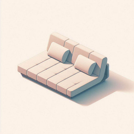 Comfortable sofa on a white background. 3d render illustration.のイラスト素材