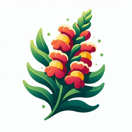 Illustration of red and yellow flowers isolated on white background - vectorのイラスト素材