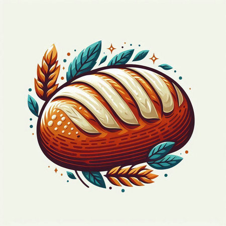 Bread vector illustration. Hand drawn illustration of a loaf of bread.のイラスト素材