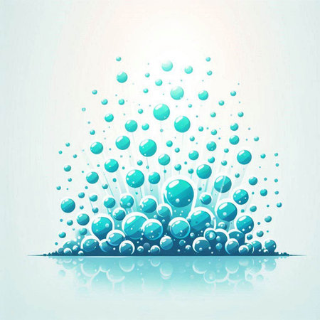 Abstract blue background with bubbles. Vector illustration for your design. Eps 10のイラスト素材