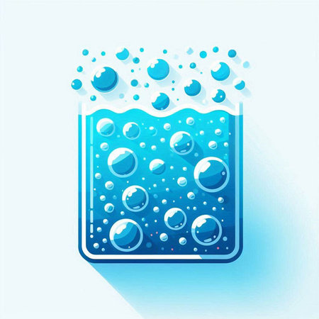 Blue water with bubbles. Abstract background. Vector illustration. Eps 10のイラスト素材