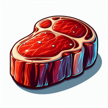 Illustration of beef steak on a white background. Vector illustration.のイラスト素材