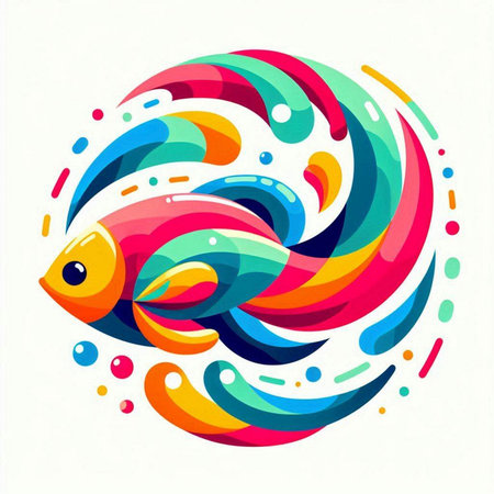 Colorful fish in the water. Vector illustration for your design.のイラスト素材