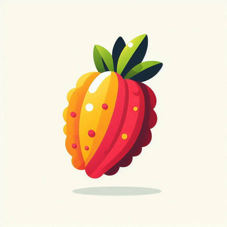 Strawberry vector illustration. Isolated on white background. Flat style.のイラスト素材