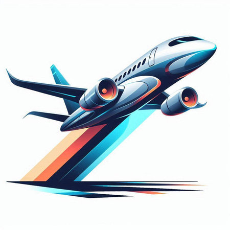 Airplane flying in the sky. Vector illustration of a flying airplane.のイラスト素材