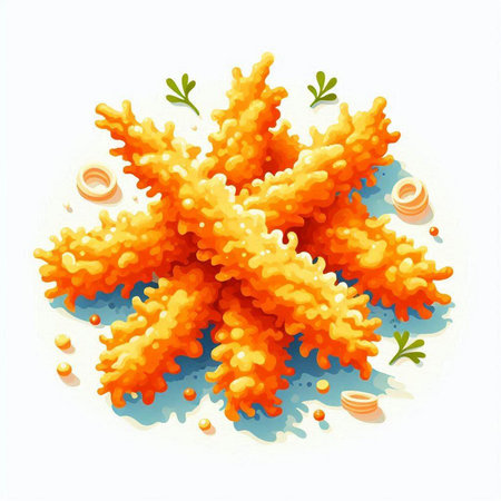 Illustration of fried deep-fried doughstick on white background.のイラスト素材