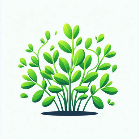 green plant isolated on white background, vector illustration eps10.のイラスト素材