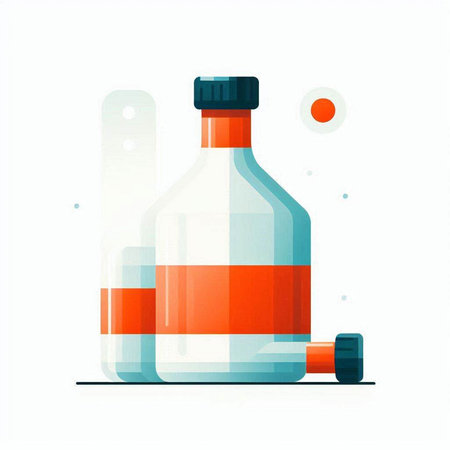 Bottle of vodka on a white background. Flat vector illustration.のイラスト素材