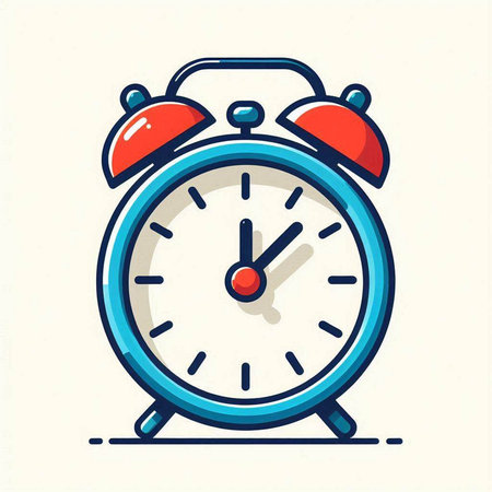 Alarm clock icon in flat style. Vector illustration isolated on white background.のイラスト素材