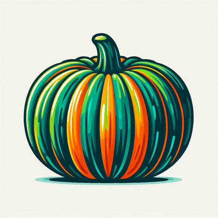 Pumpkin, vector illustration, isolated on a white background.のイラスト素材