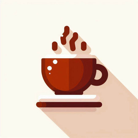 Coffee cup icon, vector illustration. Flat design style.のイラスト素材