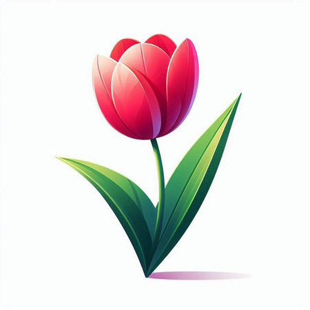 Red tulip isolated on white background. Vector illustration. EPS 10のイラスト素材